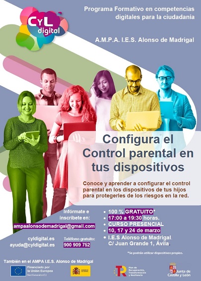 cartel charla control parental